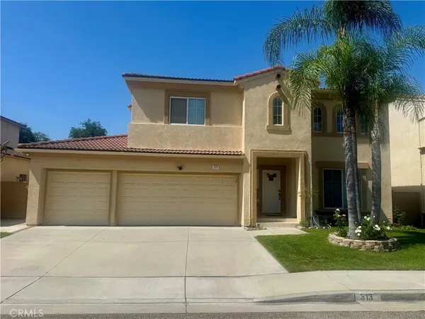 a front view of a house with yard