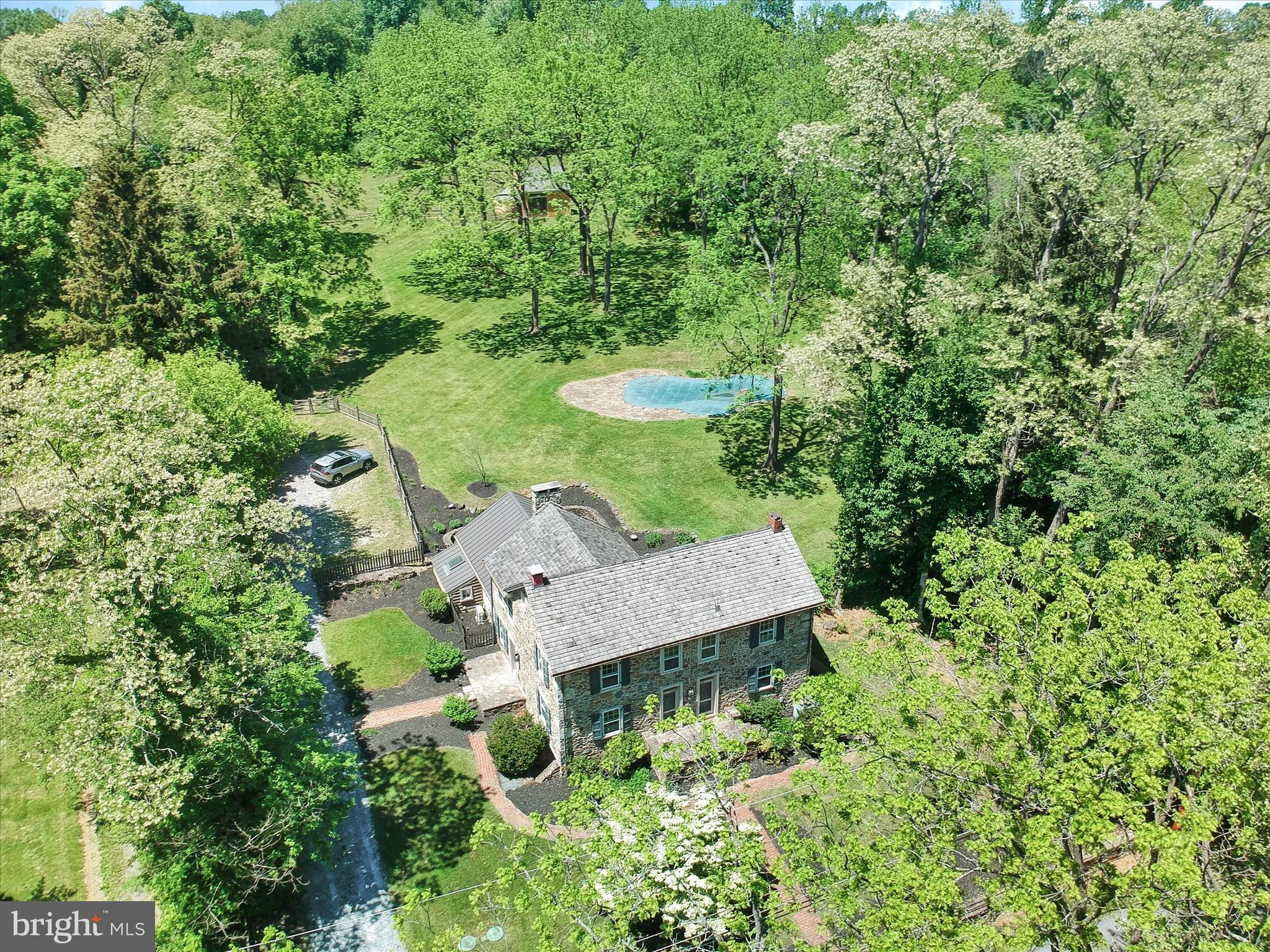 1253 Street Road Chester Springs, PA 19425 - Photo 39 of 43 Aerial view home and pool.