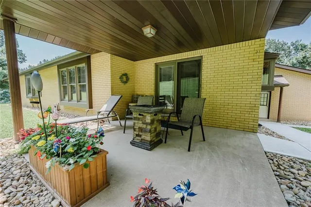 a building outdoor space with potted plants