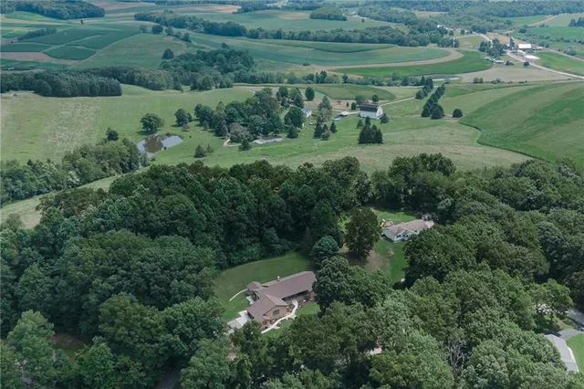 an aerial view of multiple house
