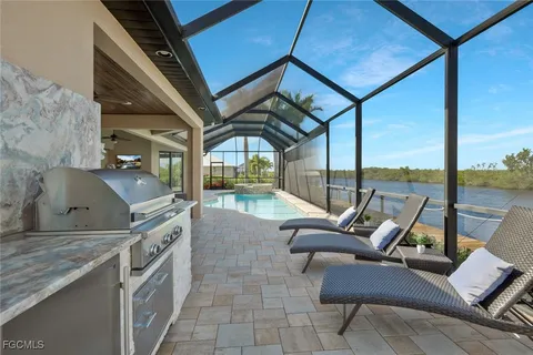 a roof deck with couch