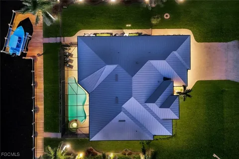 an aerial view of a house