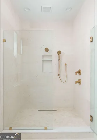 a bathroom with a shower