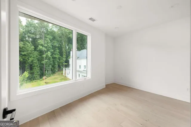 an empty room with a window