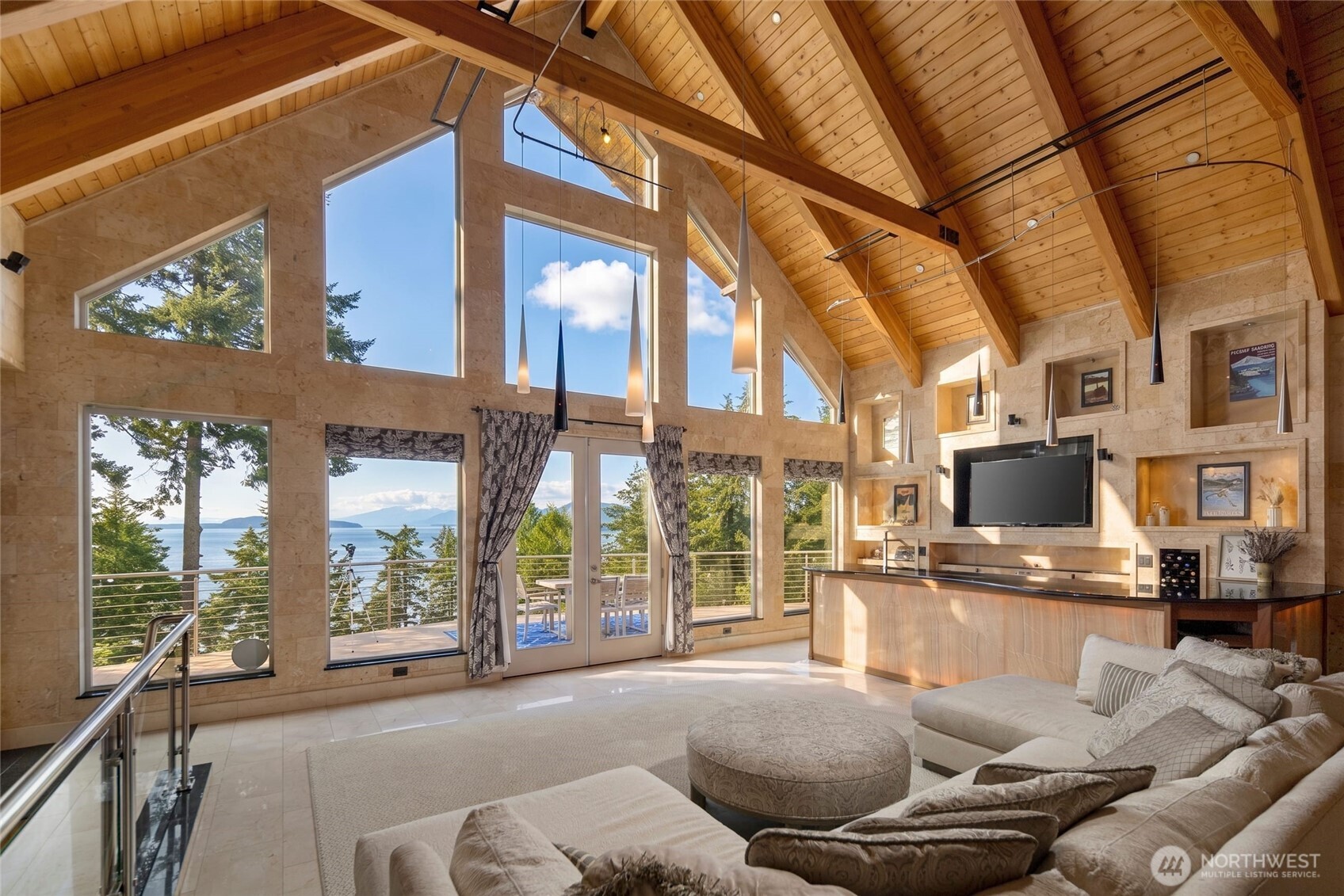 51 Willows Lane Friday Harbor, WA 98250 - Photo 5 of 40 a living room with furniture and a large window