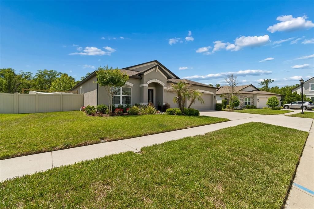 18078 Romanesque Court Spring Hill, FL 34610 - Photo 6 of 98 a front view of a house with a yard and potted plants