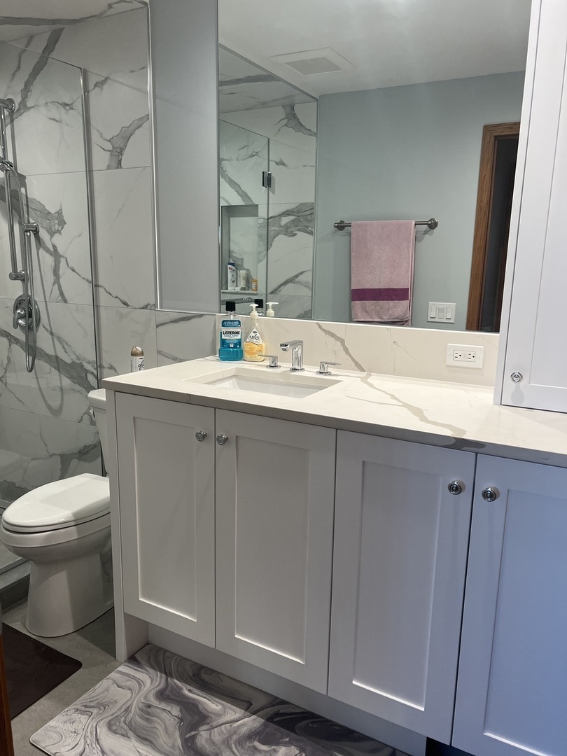 5117 North East River Road, Unit 2A Chicago, IL 60656 - Photo 21 of 32 a bathroom with a sink and a toilet