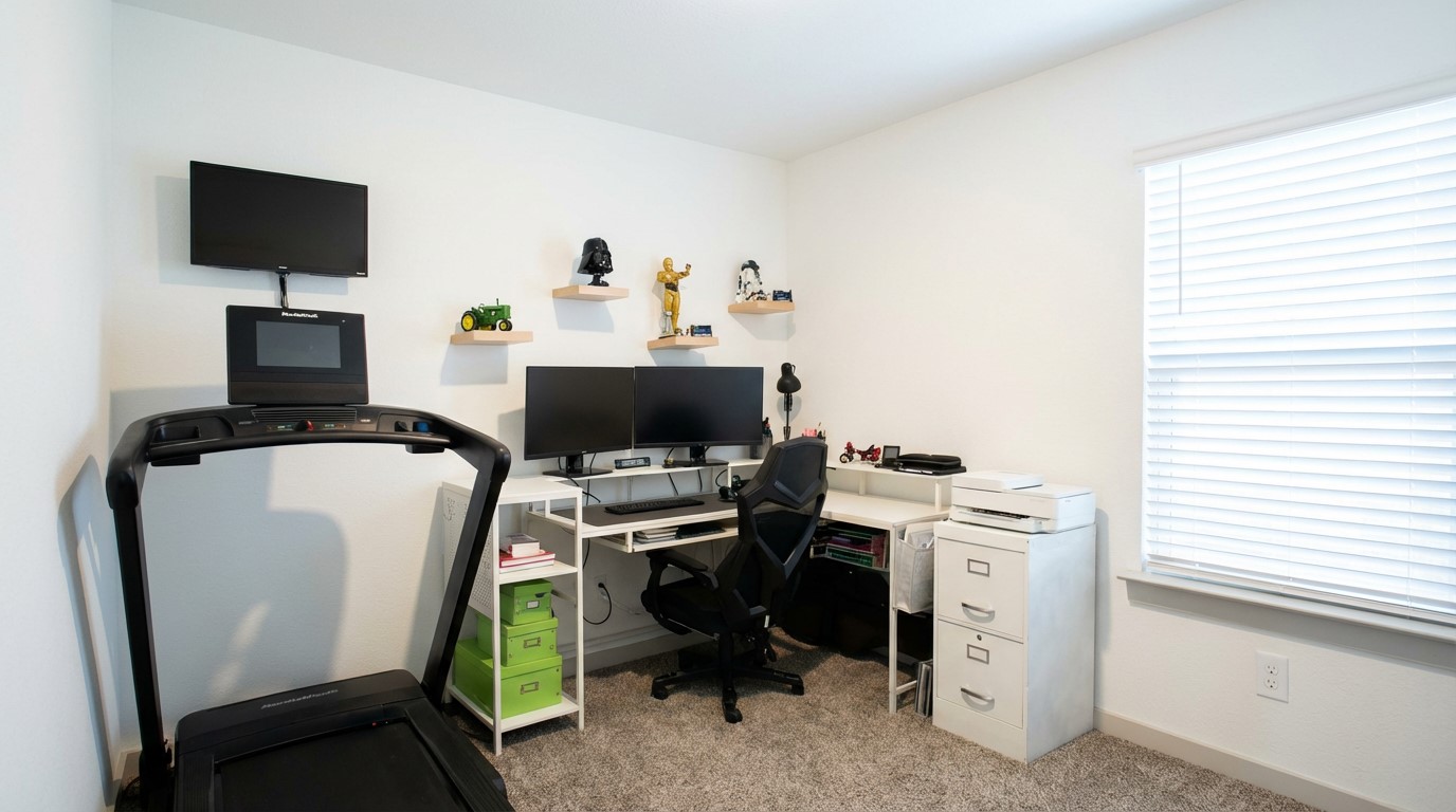 12918 Wempe Way Houston, TX 77047 - Photo 14 of 18 a view of a workspace with furniture and a window