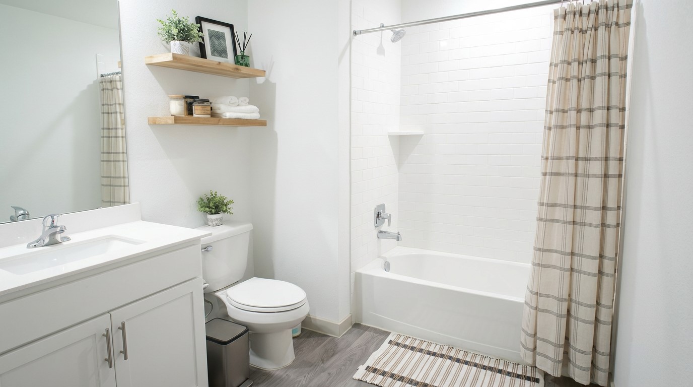 12918 Wempe Way Houston, TX 77047 - Photo 15 of 18 a bathroom with a sink a toilet and shower