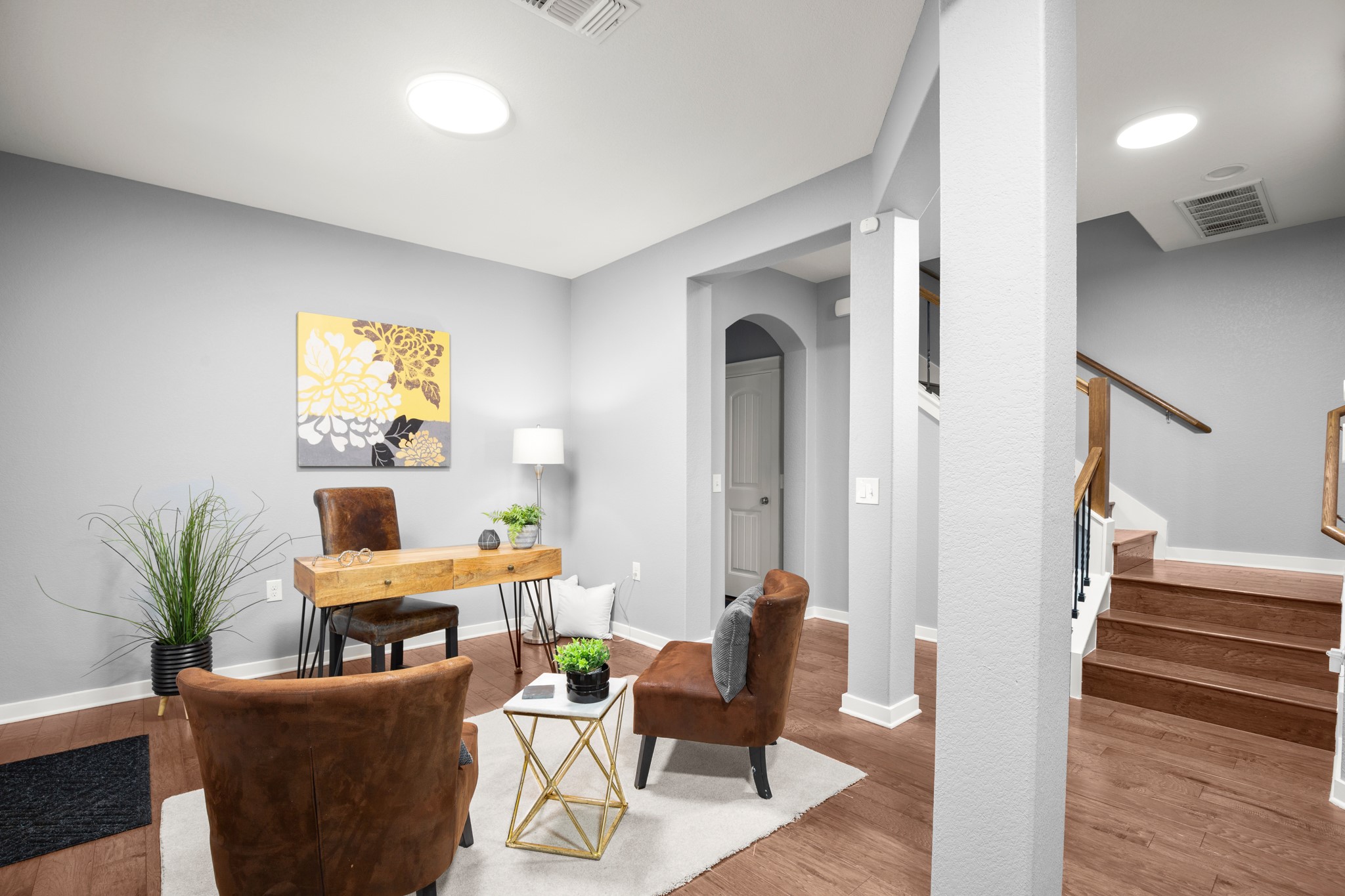 4644 Page Street Austin, TX 78723 - Photo 18 of 21 a living room with furniture and wooden floor