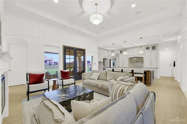 a living room with furniture