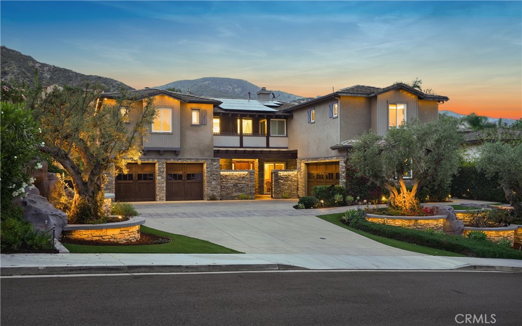 29131 Bouquet Canyon Road Silverado, CA 92676 - Photo 1 of 74 Front exterior of luxury home with long driveway, stone accents and hillside location