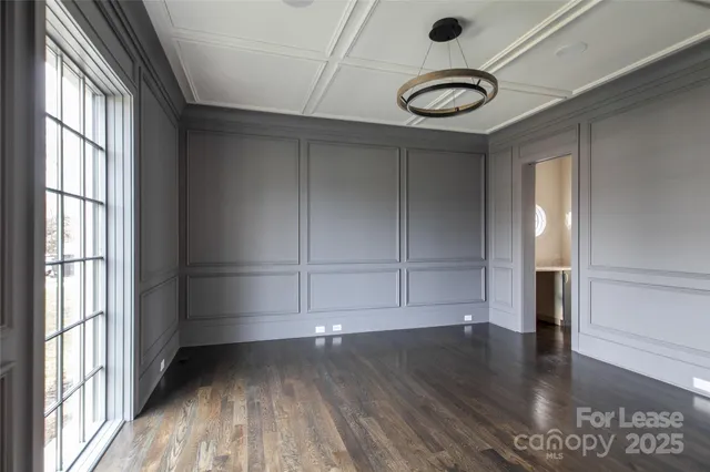 a view of livingroom with wooden floor