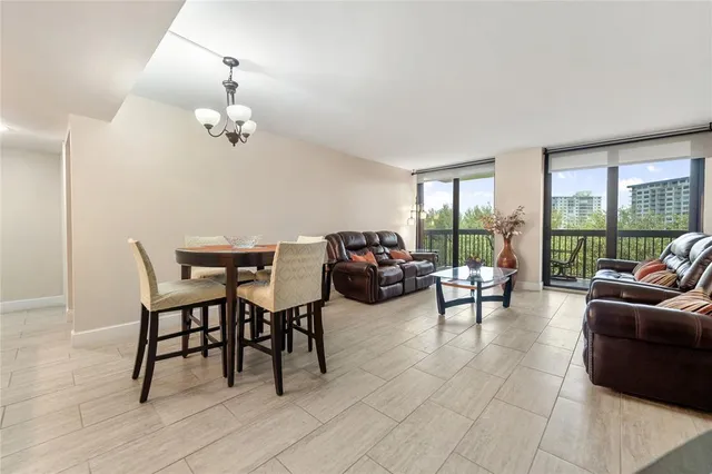 a view of a livingroom and dining room