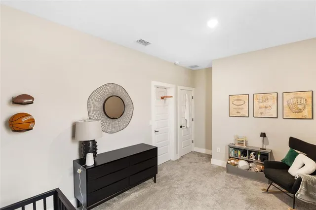 a view of a porch with a garden