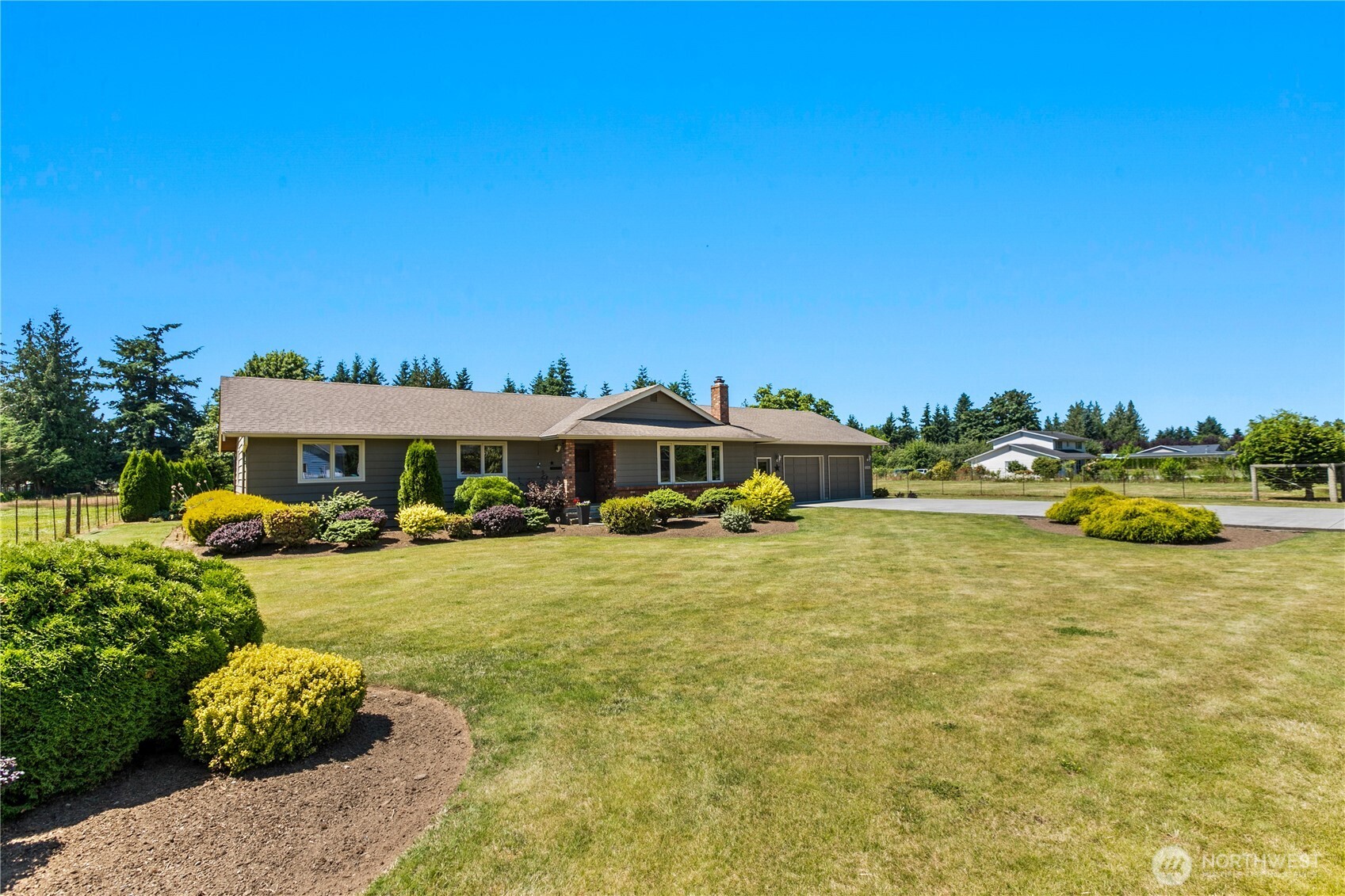 6929 Mission Road Everson, WA 98247 - Photo 3 of 36 a aerial view of a house with swimming pool and sitting area