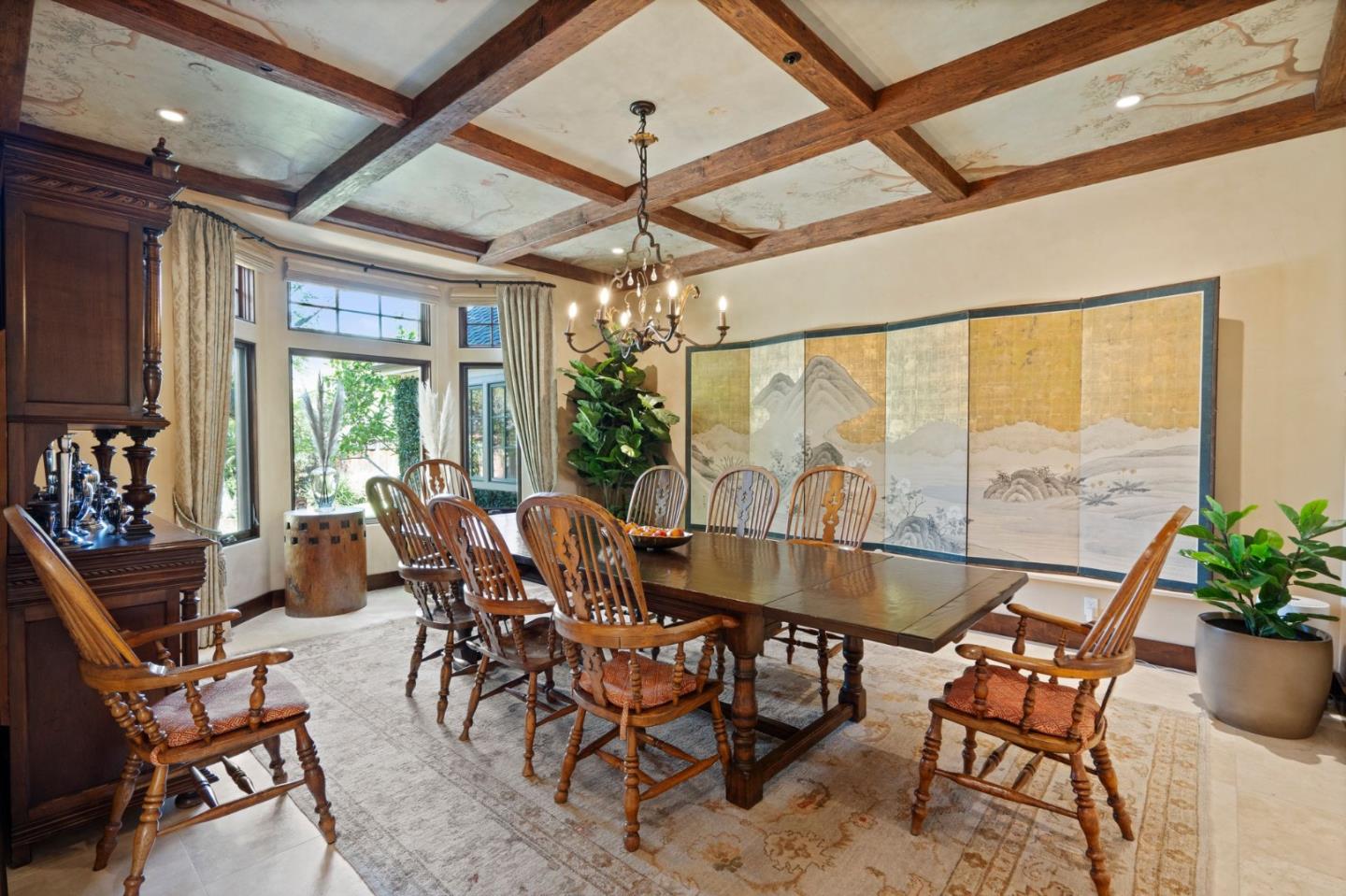 70 Joyce Road Hillsborough, CA 94010 - Photo 15 of 100 a view of a dining room with furniture window and outside view