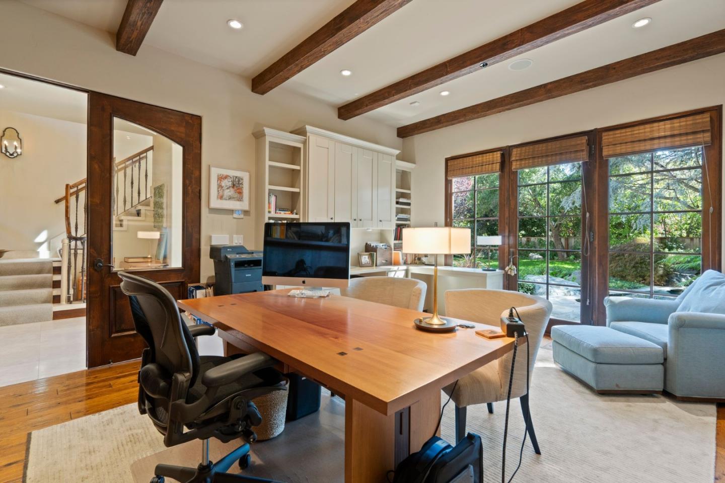 70 Joyce Road Hillsborough, CA 94010 - Photo 21 of 100 a view of a dining room with furniture window and wooden floor
