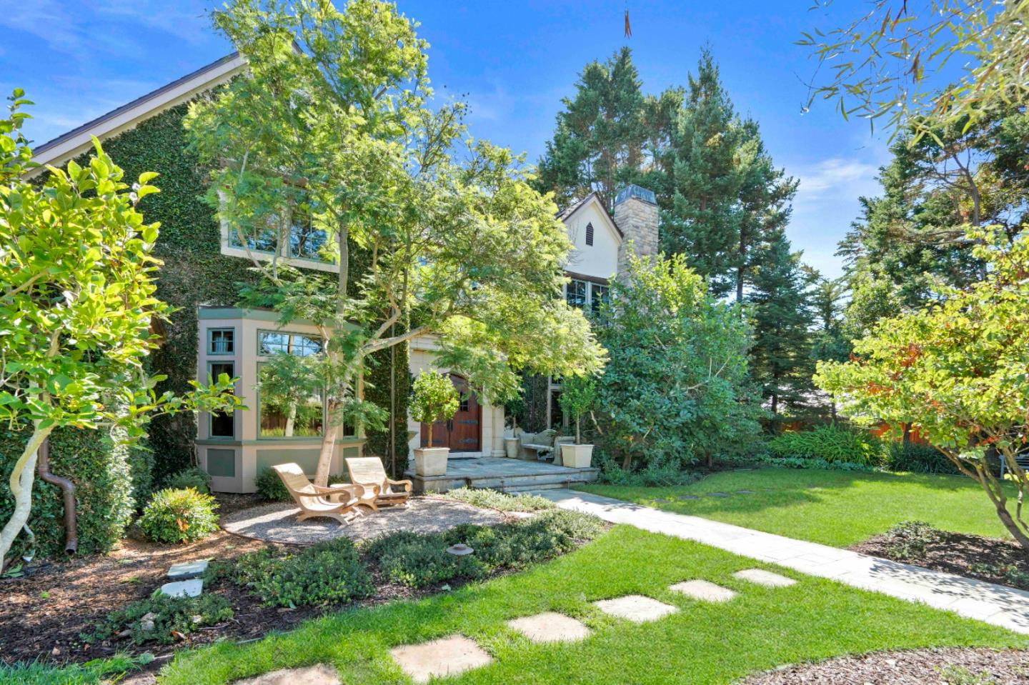 70 Joyce Road Hillsborough, CA 94010 - Photo 70 of 100 aerial view of a house with backyard and sitting area