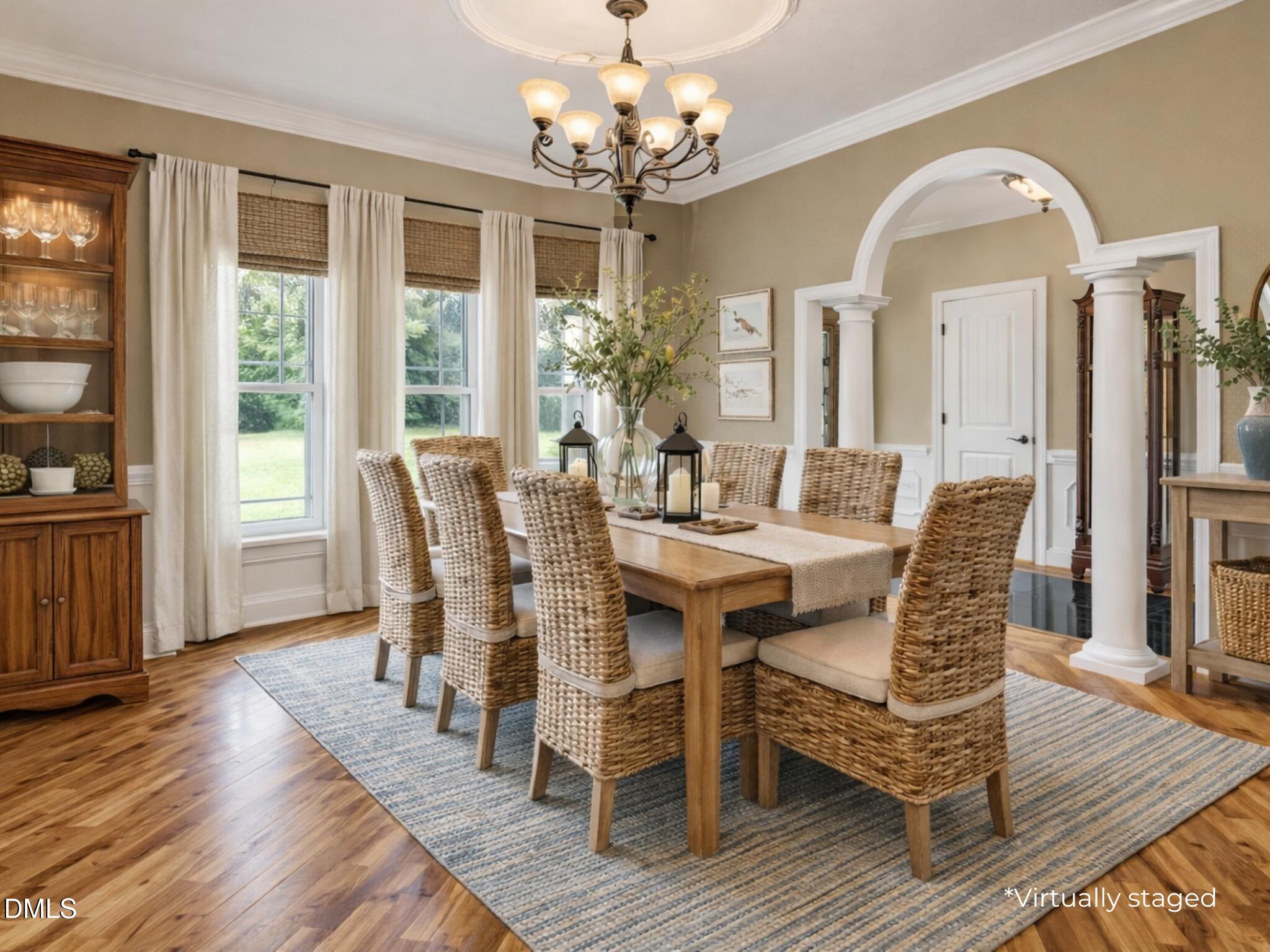 6570 Highway 231 Middlesex, NC 27557 - Photo 15 of 71 a view of a dining room with furniture wooden floor and chandelier