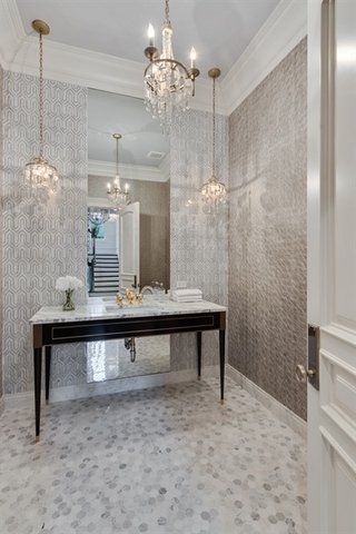 Undisclosed Address Glencoe, IL 60022 - Photo 30 of 30 a view of a bathroom with a sink and mirror