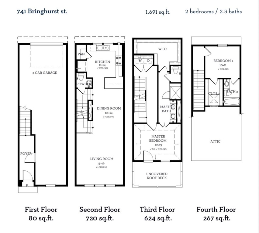 741 Bringhurst Street Houston, TX 77020 - Photo 17 of 17 Floor plan for 741 Bringhurst St