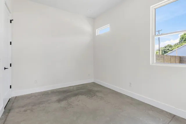 an empty room with a window