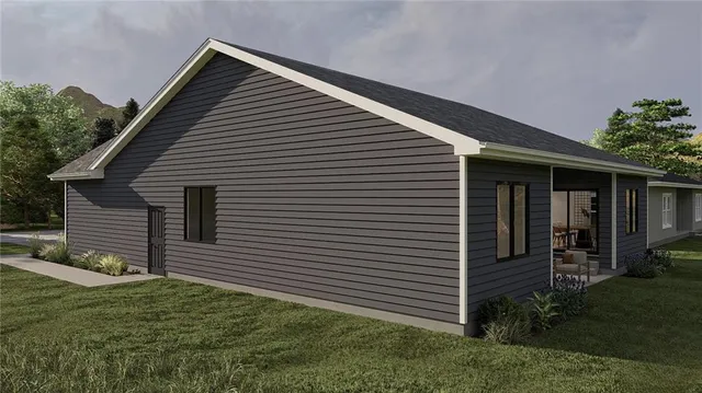 a view of a house with a yard