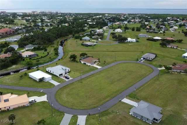 an aerial view of a house