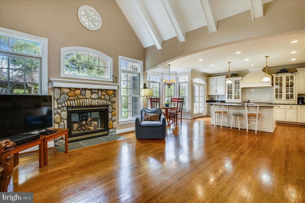 9002 Ridge Lane Vienna, VA 22182 - Photo 25 of 76 Gas Fireplace with Stone Surround