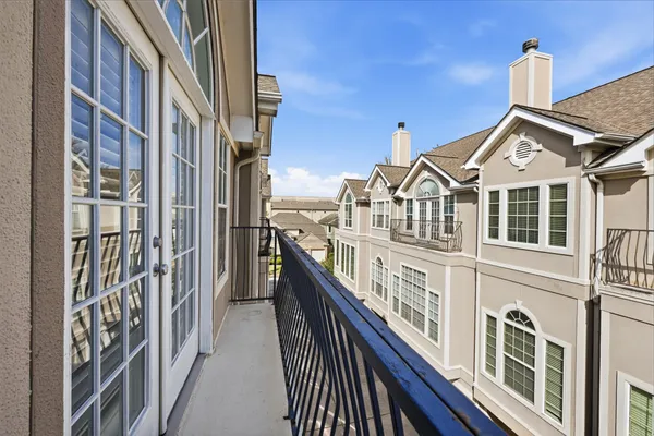 a view of a city from a balcony