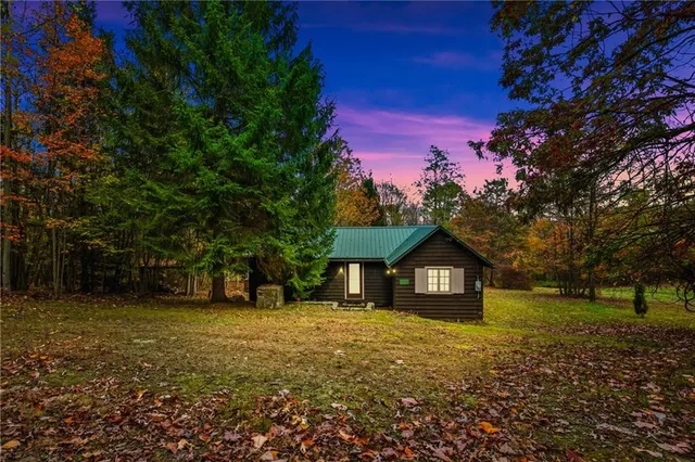 a house with trees in the background