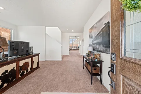 a view of an entryway with furniture