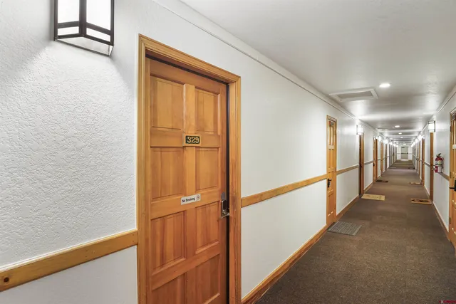 a view of hallway with stairs