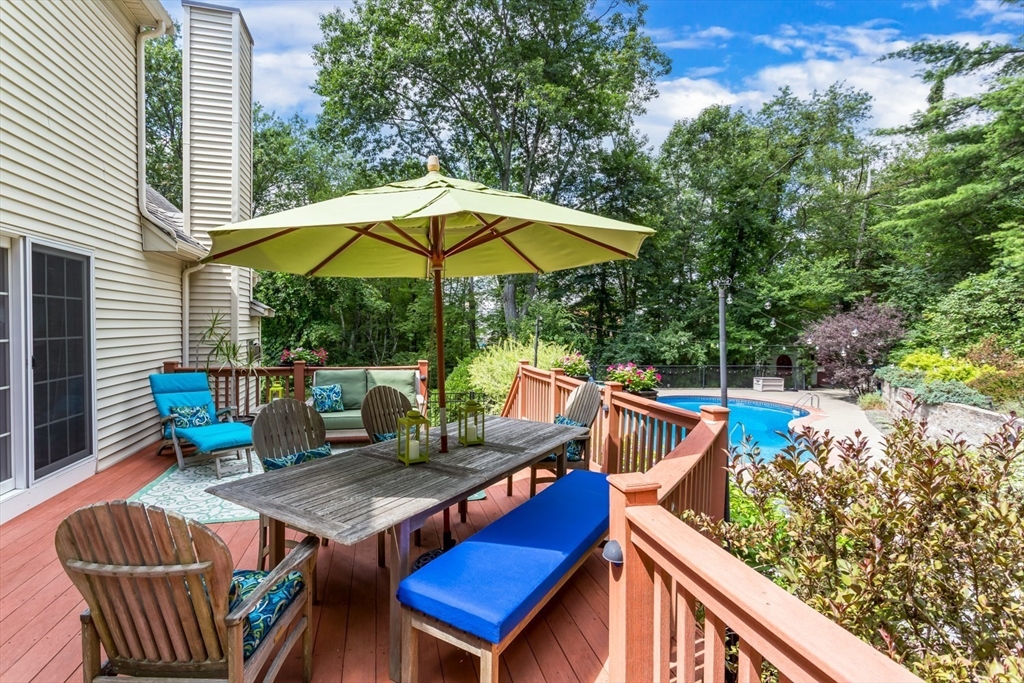 5 Wadsworth Farm Road Franklin, MA 02038 - Photo 7 of 42 a view of an outdoor sitting area with furniture and umbrella
