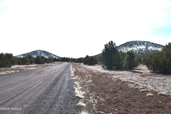 a view of a road with a yard