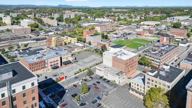 an aerial view of a city with lots of residential buildings
