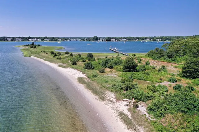 a view of a lake with a mountain in the background