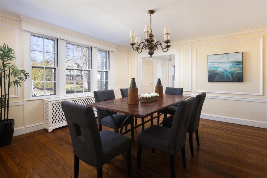 10 Locke Road Newton, MA 02468 - Photo 6 of 16 a view of a dining room with furniture window and wooden floor