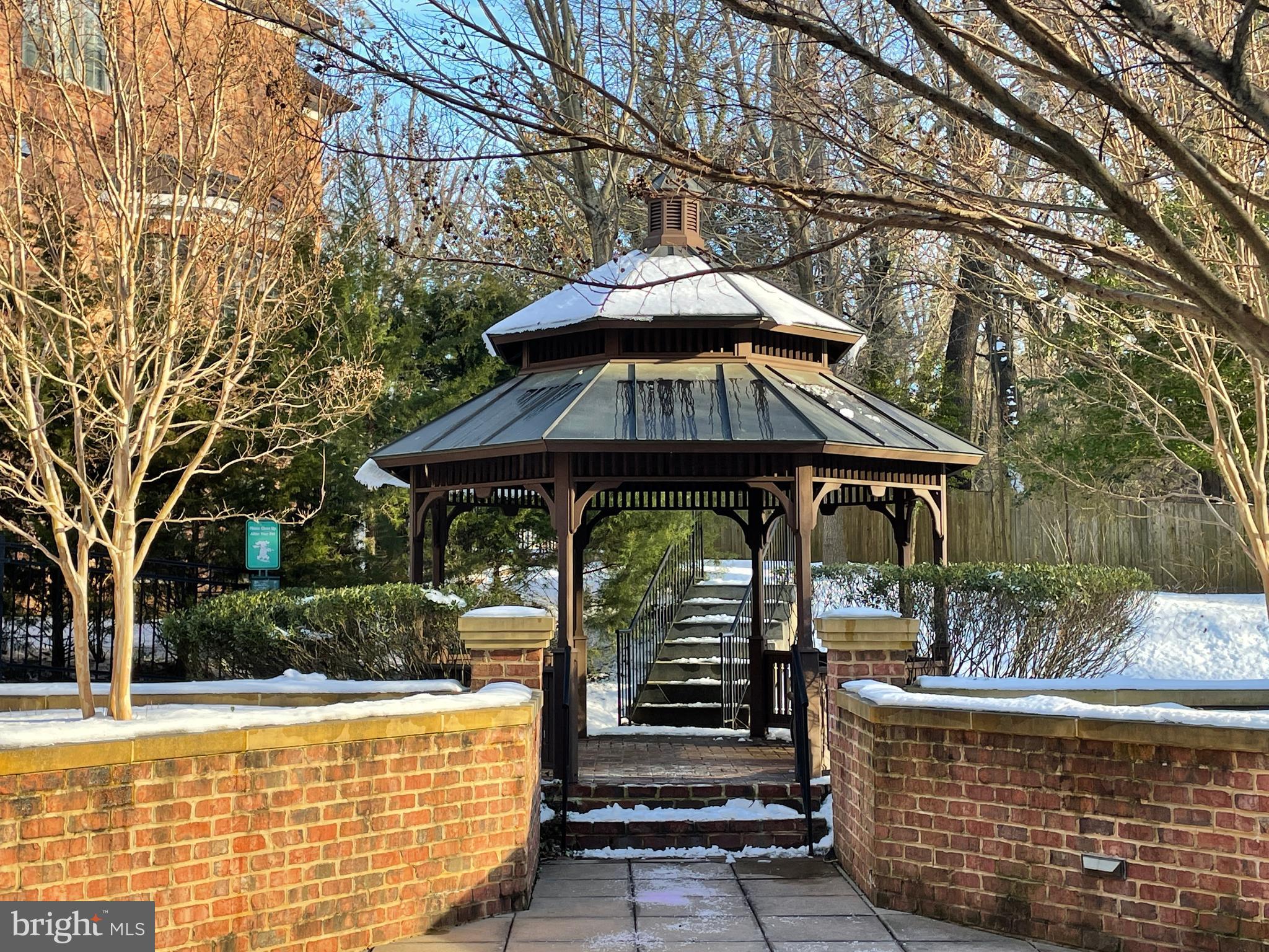 1781 Chain Bridge Road, Unit 201 McLean, VA 22102 - Photo 48 of 51 Gazebo in the Courtyard with Bench