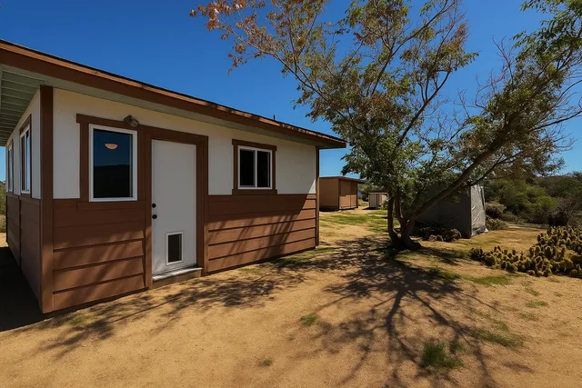a backyard of a house