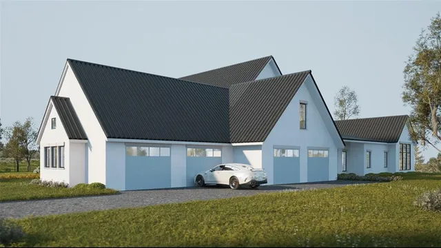 a view of a kitchen with a sink and a large window
