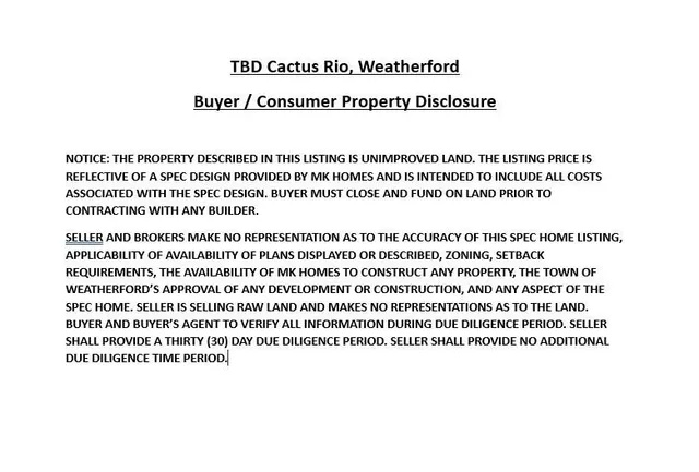 $3,650,000 | Tbd Cactus Rio Drive, Weatherford, TX 76087