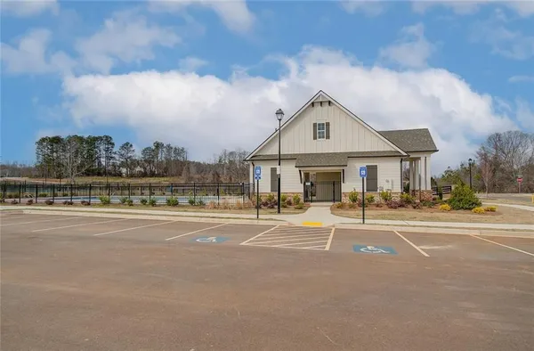 a view of a table and chairs in the garden
