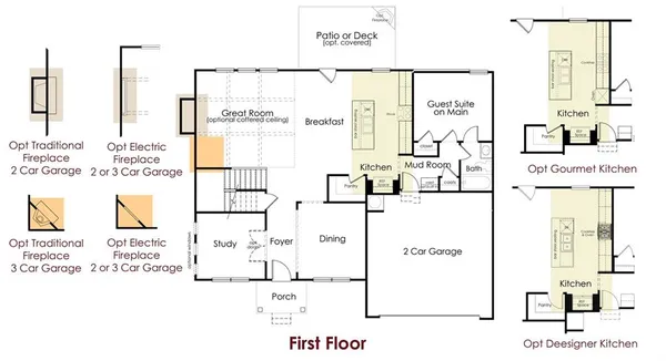 a large kitchen with a lot of counter space and wooden floor
