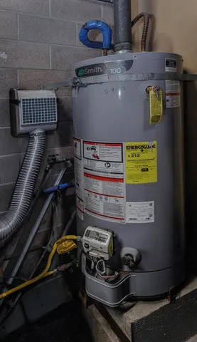 a close view of water heater room