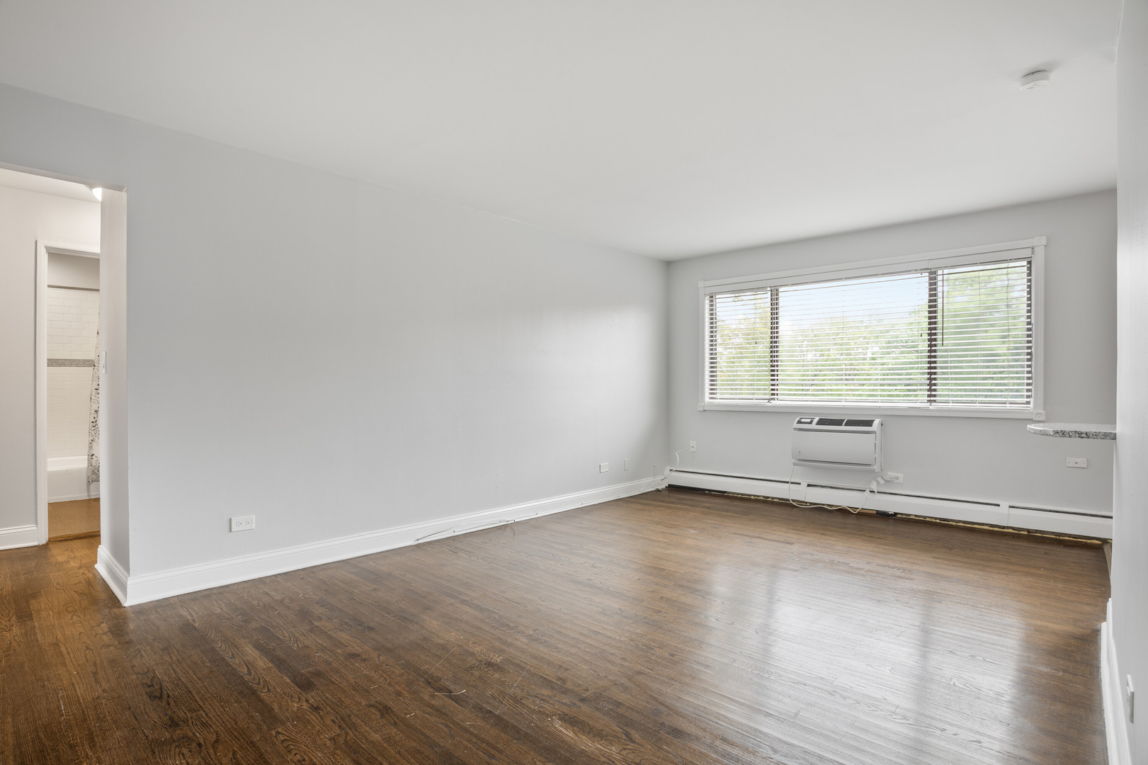 6826 North Ridge Boulevard, Unit 301 Chicago, IL 60645 - Photo 3 of 15 an empty room with wooden floor and windows