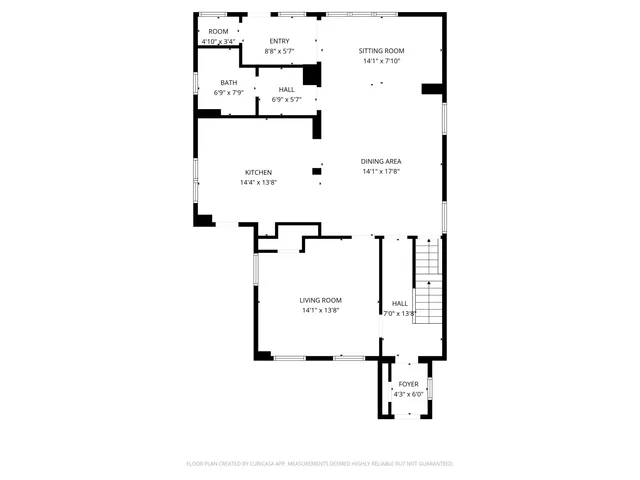 a picture of a bench in a white building