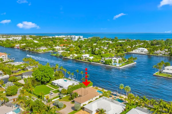 a view of a lake with a big yard