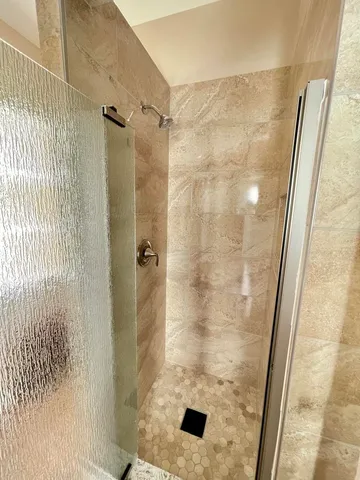 a bathroom with a shower